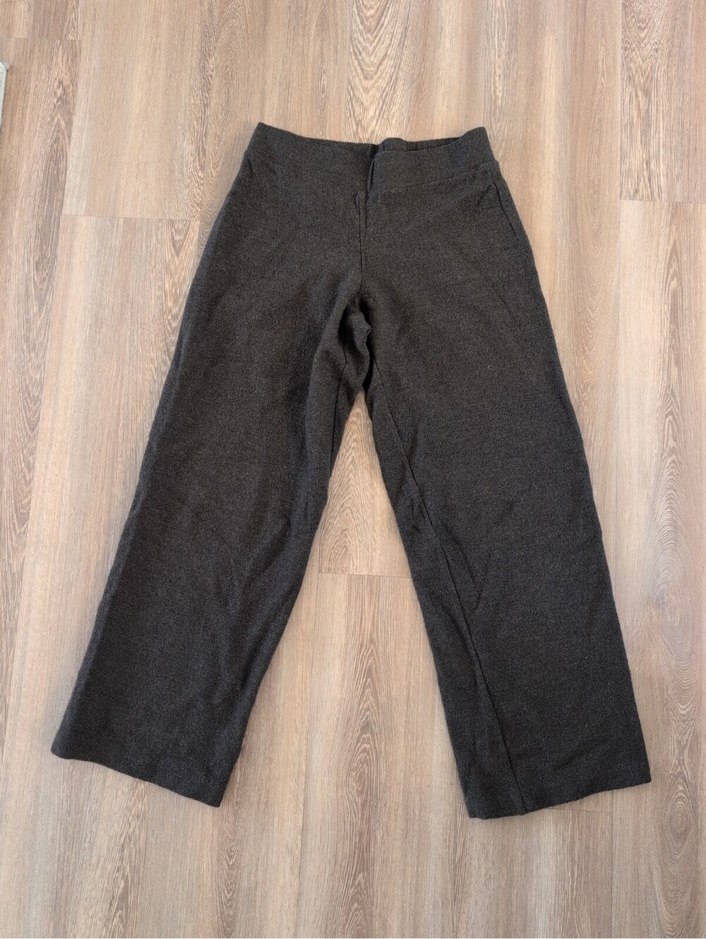 Eileen Fisher Wide Leg Pants Brown Quiet Luxury Lagenlook Flowy XS 100% Wool EUC